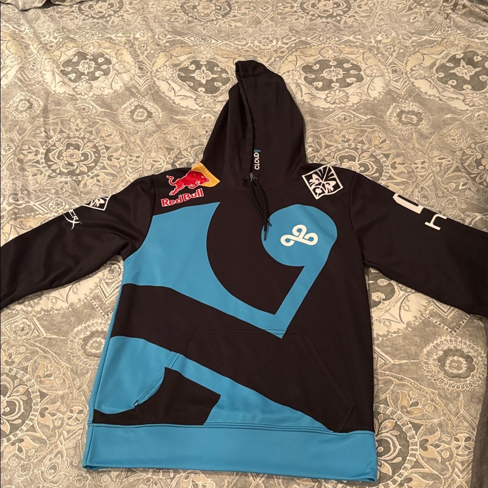Hype Black and Blue Graphic Hoodie